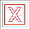 Hearts ABCs Coaster- X - Embroidery Designs & Patterns