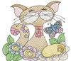 Whimsical Cats Bundle (No Quilt Block Background) -Fits a  4x4", 5x7"&  8x8" Hoop - Machine Embroidery Designs