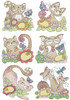 Whimsical Cats Bundle (No Quilt Block Background) -Fits a  4x4", 5x7"&  8x8" Hoop - Machine Embroidery Designs