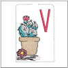 Prickly Pear ABCs Keychain - V - Embroidery Designs