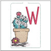 Prickly Pear ABCs Keychain - W - Fits a 5x7" Hoop - Machine Embroidery Designs