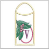 Holly Branch Gift Card ABCs Holder - V - Machine Embroidery