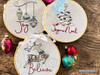 3 Ornaments Joy - Instant Downloadable Machine Embroidery - Light Fill Stitch