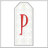 Gift Tag ABCs - P - Fits a 5x7" Hoop- Machine Embroidery