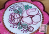 Rose Floral Mug Rug-Coaster - Embroidery Designs