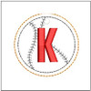 Baseball ABCs Charm - K - Embroidery Designs & Patterns -Updated