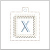 Square Medallion ABCs Charm - X - Embroidery Designs & Patterns