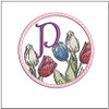 Tulip Coaster ABCs -P - Embroidery Designs & Patterns