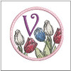 Tulip Coaster ABCs -V - Embroidery Designs & Patterns