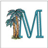 Palm Trees ABCs -M- Fits a 4x4" Hoop Embroidery Designs