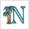 Palm Trees ABCs -N- Fits a 4x4" Hoop Embroidery Designs