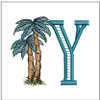 Palm Trees ABCs-Y- Fits a 4x4" Hoop Embroidery Designs