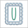 Scalloped ABCs Charm U - Fits a 4x4" Hoop Embroidery Designs