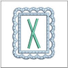 Scalloped ABCs Charm X - Fits a 4x4" Hoop Embroidery Designs