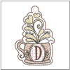 Coffee ABCs Charm - D - Fits a 4x4" Hoop Embroidery Designs