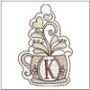 Coffee ABCs Charm - K - Fits a 4x4" Hoop Embroidery Designs