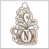 Coffee ABCs Charm - N - Fits a 4x4" Hoop Embroidery Designs