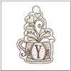 Coffee ABCs Charm -Y - Fits a 4x4" Hoop Embroidery Designs