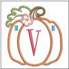 Pumpkin Banner 2 ABCs - V Fits a 5x7" Hoop Embroidery Designs