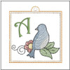 Bluebird ABC's Charm - A - Embroidery Designs & Patterns