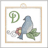 Bluebird ABC's Charm - D - Embroidery Designs & Patterns