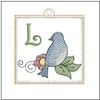 Bluebird ABC's Charm - L - Embroidery Designs & Patterns