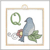 Bluebird ABC's Charm - Q - Embroidery Designs & Patterns