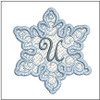 Snowflake Free Standing Lace ABCs -  U - Fits a 4x4" Hoop, Machine Embroidery Pattern,