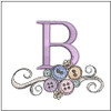 Buttons ABCs -  B - Fits a 4x4" Hoop, Machine Embroidery Pattern,