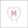 Heart Pencil Topper ABCs - M - Embroidery Designs & Patterns