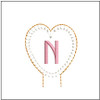 Heart Pencil Topper ABCs - N - Embroidery Designs & Patterns