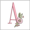 Peony ABCs Alphabet - A - Fits a 4x4" Hoop, Machine Embroidery Pattern,