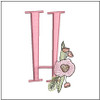 Peony ABCs Alphabet - H - Fits a 4x4" Hoop, Machine Embroidery Pattern,