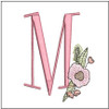 Peony ABCs Alphabet -M- Fits a 4x4" Hoop, Machine Embroidery Pattern,