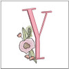 Peony ABCs Alphabet -Y- Fits a 4x4" Hoop, Machine Embroidery Pattern,