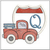 Truck ABCs - Q - Fits a 4x4" Hoop, Machine Embroidery Pattern,