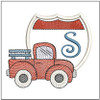 Truck ABCs - S - Fits a 4x4" Hoop, Machine Embroidery Pattern,