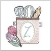 Kitchen Utensils ABCs - Z Fits a 4x4" Hoop, Machine Embroidery Pattern,