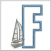 Sail  ABCs - F  Fits a 4x4" Hoop, Machine Embroidery Pattern,