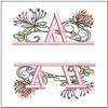 Floral Split Monogram ABCS - A - Fits a 4x4" Hoop, Machine Embroidery Pattern,
