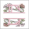 Floral Split Monogram ABCS - E - Fits a 4x4" Hoop, Machine Embroidery Pattern,