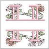 Floral Split Monogram ABCS - H - Fits a 4x4" Hoop, Machine Embroidery Pattern,