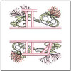 Floral Split Monogram ABCS - L- Fits a 4x4" Hoop, Machine Embroidery Pattern,
