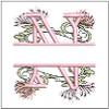 Floral Split Monogram ABCS - N- Fits a 4x4" Hoop, Machine Embroidery Pattern,