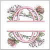 Floral Split Monogram ABCS - O- Fits a 4x4" Hoop, Machine Embroidery Pattern,