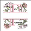 Floral Split Monogram ABCS - P- Fits a 4x4" Hoop, Machine Embroidery Pattern,