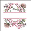 Floral Split Monogram ABCS - Q- Fits a 4x4" Hoop, Machine Embroidery Pattern,