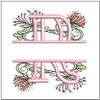 Floral Split Monogram ABCS - R- Fits a 4x4" Hoop, Machine Embroidery Pattern,