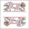 Floral Split Monogram ABCS - Z  Fits a 4x4" Hoop, Machine Embroidery Pattern,