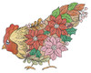 Poinsettia Chicken- Embroidery Designs & Patterns